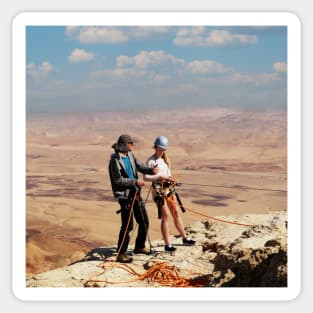 Israel, Mitzpe Ramon. Abseiling at the Crater Sticker